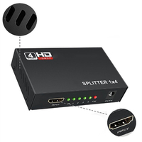 1x4 konwerter splittera kompatybilny z HDMI 1 na 4 wyjścia wzmacniacz splittera HD 1.4 HDCP 1080P podwójny wyświetlacz dla HDTV DVD PS3 Xbox 6